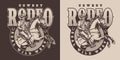 Cowboy rodeo vintage poster monochrome
