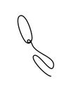 Cowboy rope lasso, vector doodle illustration. Western concept icon isolated on a white background Royalty Free Stock Photo