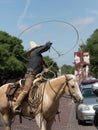 Cowboy Roper Demonstrating Circle On Street