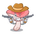 Cowboy russule mushroom character cartoon