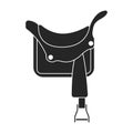 Cowboy saddle vector icon.Black vector icon isolated on white background cowboy saddle. Royalty Free Stock Photo