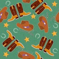 Cowboy seamless pattern for background