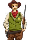 Cowboy Sheriff Cartoon Colored Clipart