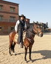 Cowboy Sheriff on horseback Royalty Free Stock Photo