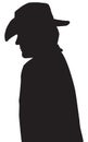 Cowboy Walking Profile Silhouette Royalty Free Stock Photo