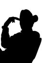 Cowboy silhouette with clipping path