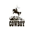 Cowboy silhouette illustration Royalty Free Stock Photo