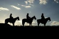 Cowboy silhouettes Royalty Free Stock Photo