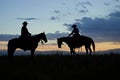 Cowboy silhouettes Royalty Free Stock Photo