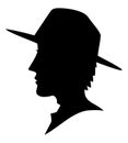 Cowboy silhoutte face