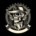 Cowboy Skull with Handguns