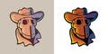 Cowboy skull head mascot logo