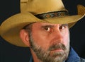 A Cowboy With Slightly Raised Brow Royalty Free Stock Photo