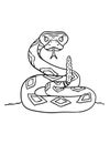 Cowboy Snake Isolated Coloring Page for Kids