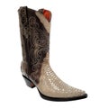 Cowboy snake leather boot with laser engraving Royalty Free Stock Photo