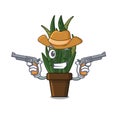 Cowboy snake plant isolated with the mascot