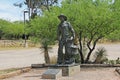 Cowboy Statue on La Posta Quemada Ranch in Colossal Cave Mountain Park Royalty Free Stock Photo