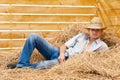 Cowboy on straw