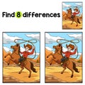 Cowboy Throwing a Lasso Find The Differences