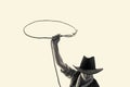 Cowboy throws a lasso Royalty Free Stock Photo