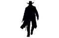 Silhouette of cowboys walking, Cowboy in various action, cowboys walking vector Royalty Free Stock Photo