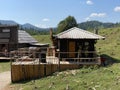 The cowboy village of Roswell in Gorski kotar or the cowboy western town of Roswell near Fuzine - Croatia / Kaubojsko selo Roswell Royalty Free Stock Photo