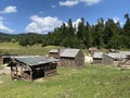 The cowboy village of Roswell in Gorski kotar or the cowboy western town of Roswell near Fuzine - Croatia / Kaubojsko selo Roswell Royalty Free Stock Photo