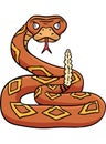 Cowboy Viper Snake Cartoon Colored Clipart