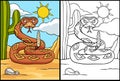Cowboy Viper Snake Coloring Colored Illustration