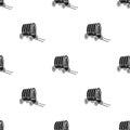 Cowboy wagon icon in black style isolated on white background. Wild west pattern stock vector illustration. Royalty Free Stock Photo