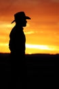 Cowboy Watching the Sunset Royalty Free Stock Photo