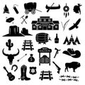 Cowboy, western, wild west icon set Royalty Free Stock Photo