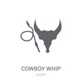 cowboy Whip icon. Trendy cowboy Whip logo concept on white background from Desert collection