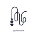 cowboy whip icon on white background. Simple element illustration from desert concept