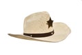 Cowboy white hat with sheriff star badge