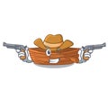 Cowboy wooden boat in the cartoon shape