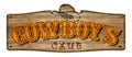 Cowboy Wooden Plaque Old Western Club Saloon Bar