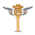 Cowboy wooden spoon character cartoon