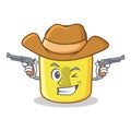 Cowboy yellow lock character mascot