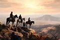 Cowboys horses west. Generate Ai