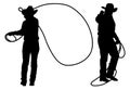 Cowboys with lasso silhouette