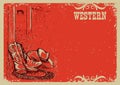 Cowboys life.Western background illustration for text