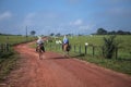 Cowboys riding on the farm