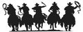 Cowboys Silhouette Royalty Free Stock Photo