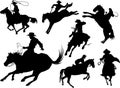 Cowboys silhouettes Royalty Free Stock Photo