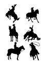 Cowboys silhouettes Royalty Free Stock Photo