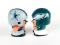 Cowboys v. Eagles Li`l Teammates Toy Figures Royalty Free Stock Photo