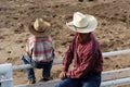 Cowboys, young and old Royalty Free Stock Photo