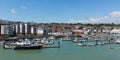Cowes harbour Isle of Wight with blue sky Royalty Free Stock Photo