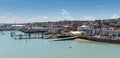 Cowes harbour Isle of Wight with blue sky Royalty Free Stock Photo